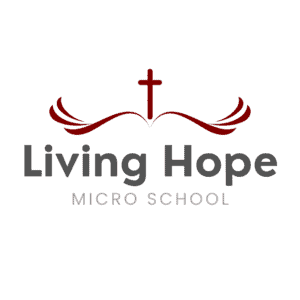 Living Hope Micro School logo with cross and wings symbolizing hope and faith.